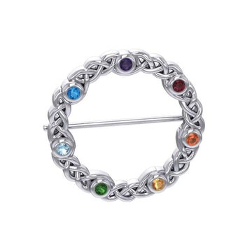 Chakra Celtic Silver Brooch TBC161 - Jewelry
